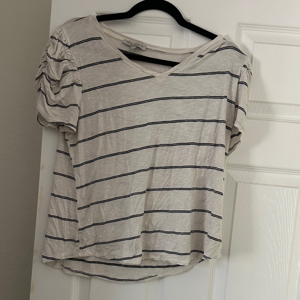 Striped White and Black Women's top